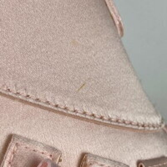 Christian Dior logo handbag ribbon laceup pink satin - Picture 3 of 6